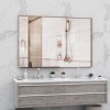 CAVINAS 60 x 40 Inch Modern Vanity Mirror, Bathroom Mirror with Aluminum Frame and Removable Tray, Wall Mirror for Bathroom, Bedroom - 2 of 4