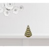 HomeRoots 7" Embossed Gold Glass Christmas Tree Sculpture - 2 of 4