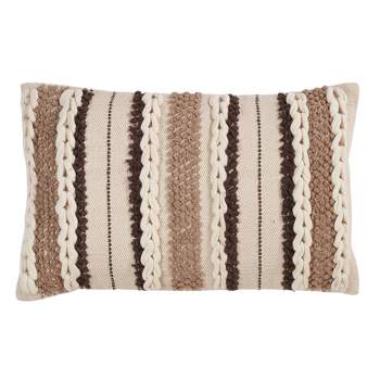 Saro Lifestyle Woven Poly-Filled Throw Pillow With Striped Design