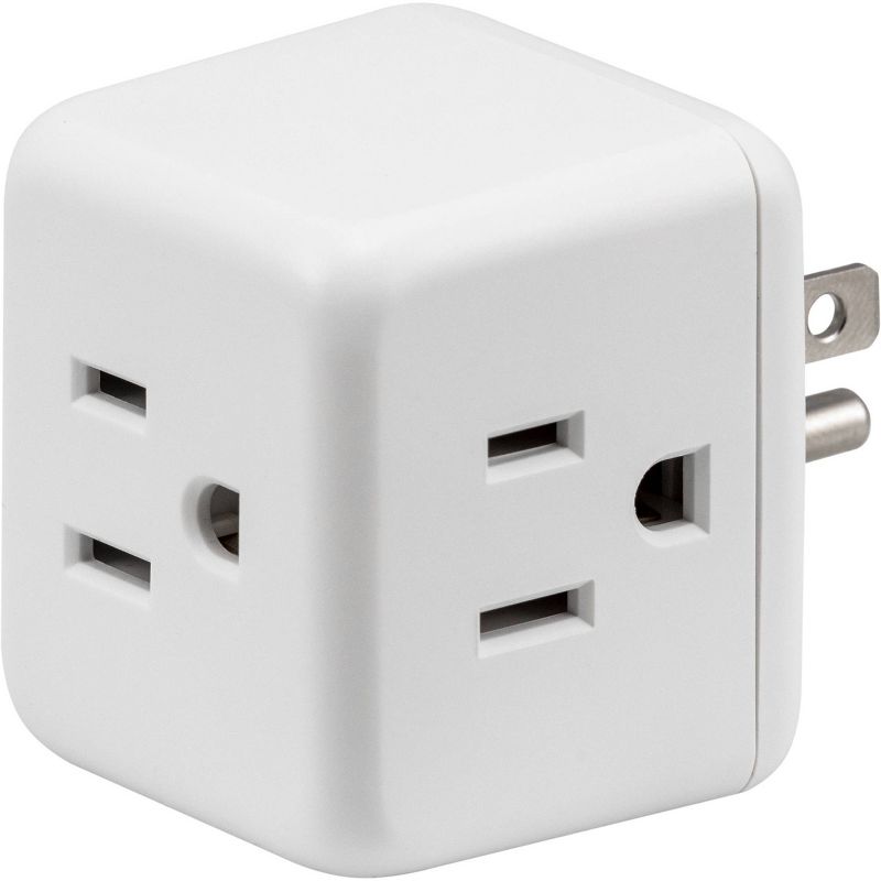 Philips 3-Outlet Grounded Cube Tap White, 1 of 8