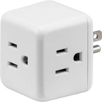 Philips 3-Outlet Grounded Cube Tap White