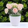 Unique Bargains Artificial Plants Rose Plastic 2.95"x2.95"x7.48" 1 Pc - 2 of 4