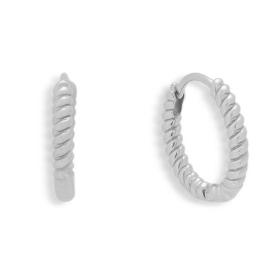 EVRY JEWELS WATERPROOF Gold or Silver Plated Stainless Steel Chunky Twist Hoop Earrings