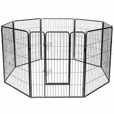 Costway 40" 8 Panel Pet Puppy Dog Playpen Door Exercise Kennel Fence Metal