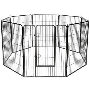 Costway 40" 8 Panel Pet Puppy Dog Playpen Door Exercise Kennel Fence Metal