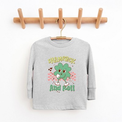 The Juniper Shop Shamrock And Roll Toddler Long Sleeve Tee