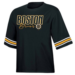 NHL Boston Bruins Women's Relaxed Fit Fashion T-Shirt - 1 of 3
