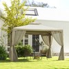 Outsunny Patio Gazebo, Outdoor Canopy Shelter with 2-Tier Roof and Netting, Steel Frame for Garden, Lawn, Backyard, and Deck - 2 of 4