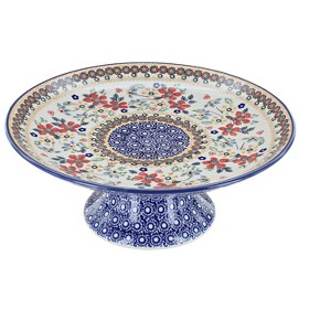 Blue Rose Polish Pottery P042 Manufaktura Pedestal Plate - 1 of 1