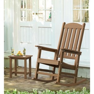 Arceso Outdoor Rocking Chairs Set, 1 Chairs & 1 Table HDPS Poly Rocking Chair, All Weather Resistant, Heavy Duty Rocker Chair For Patio, Lawn, Garden - 1 of 4