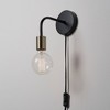 Holden 1-Light Long Arm Plug-In or Hardwire Wall Sconce with Brass Socket - Globe Electric - 2 of 4