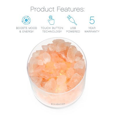 Pink Himalayan Salt Lamp with Touch Control and USB Power