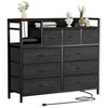 Dresser TV Stand with Power Outlet, Bedroom Dresser with 9 Drawers, Chest of Drawers for Living Room, Hallway - 3 of 4