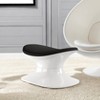 HomeRoots 21" Black and White Wool And Fiberglass Contempo Footstool Ottoman - 2 of 4