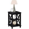 HomeStock Belmont End Table with Soft X-Shaped Side Design and Two Tier Shelves, Solid Rubberwood with Oak Veneer for Living Room Storage - 4 of 4