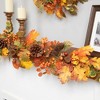 Northlight Acorns, Pinecones and Mixed Autumn Foliage Artificial Fall Harvest Garland - 5' x 8" - 2 of 4