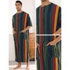 Lars Amadeus Men's Contrast Color Short Sleeves Button Down Stripes Nightgown - 3 of 4