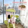 TopComfy Pet Tower Cats Toy Large Cat Tower with Scratching Post Board and Flower Pattern Design for Cats Activities, Pink, 19.69"*11.02"*24.41" - 4 of 4