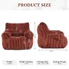 Kumasinova Corduroy Bean Bag Chair for Adults,Teens,Memory Foam Bean Bag Sofa with Armrest,Bean Bag Lounger for Bedroom,Living Room,No Assembly,Red - 2 of 4