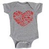SmileyWorld Christmas Outline Heart - Baby Short Sleeve Graphic Bodysuit - 2 of 4