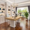 FUFU&GAGA Practical Large Wooden Desk Computer Desk Office Desk White Base - 2 of 4