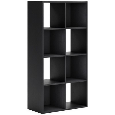 47.05" Langdrew 8 Cube Organizer Black - Signature Design by Ashley: Modern Bookshelf, Laminated MDF