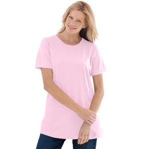 Woman Within Plus Size Perfect Short-Sleeve Crewneck Tee - 1 of 4
