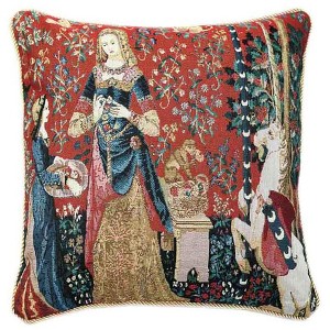 Signare USA Lady and Unicorn Sense of Smell Pillowcase/ Cushion Cover 18 x 18 inch - 1 of 2