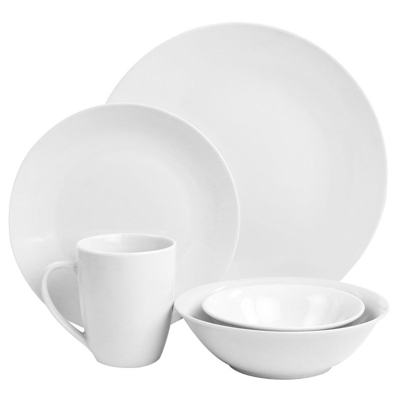 Gibson Home Classic Pearl Fine Ceramic 39 Piece Dinnerware Combo Set in White, 2 of 9