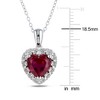 EVERLY JEWELRY | Sterling Silver 4/5 CT TGW Morganite and 1/10 CT TW Diamond Halo Necklace - 18 inch - 2 of 2