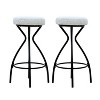 EHMKNP 29'' Counter Height Bar Stool with Footrest,Upholstered Round Barstools for Kitchen & Dining Room(Set of 2) - 3 of 4