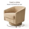 Dyonery Swivel Barrel Accent Chair, Modern Faux Leather Upholstered Armchair, 360¡ã Comfy Reading Chair for Living Room & Bedroom, Fully Assembled - 3 of 4