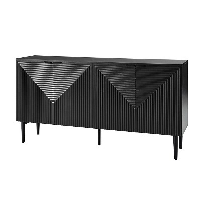 Walter Modern 63"Wide 4 Door Hidden Drawers Wine Storage Sideboard with Multimedia Hole and Adjustable Shelves | ARTFUL LIVING DESIGN