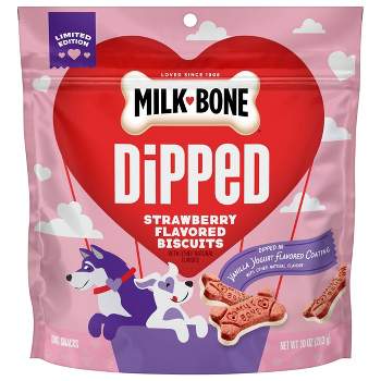 Milk-Bone Dipped Strawberry Flavor Valentine Dog Treat Biscuit - 10oz