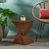 VYNXARIA Twisted Hourglass End Table - Stylish Wood-Like Finish for Indoor & Outdoor Spaces - A Touch of Personality,Dark Brown - 2 of 4