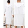 Lars Amadeus Men's Solid Color Side Split Hooded Long Night Gown with Pocket - 4 of 4