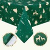 Christmas Tablecloth Reindeer Pattern Tablecloth Deer Tablecloth Home Decor Waterproof Easy Care Dining Table Covers - 2 of 4