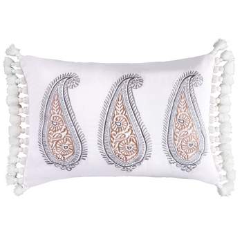 Tamsin Grey Flower Decorative Pillow - Levtex Home