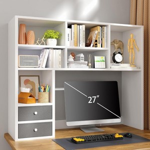 REIBII Desktop Bookshelf,High-Capacity Desk Hutch Organizer - 1 of 3