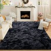 Tie-Dye Black Shag Area Rug, Ultra Soft 1.7" Plush Mat with Non-Slip Backing, Bedroom or Living Room - 3 of 4