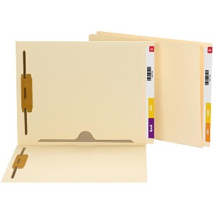 Smead End Tab Fastener File Folder with Full Pocket, Reinforced Straight-Cut Extended Tab, 2 Fasteners, Letter Size, Manila (34101) - 1 of 2