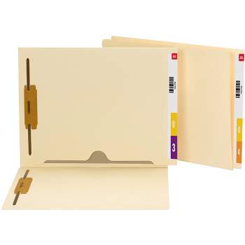 Smead End Tab Fastener File Folder with Full Pocket, Reinforced Straight-Cut Extended Tab, 2 Fasteners, Letter Size, Manila (34101)