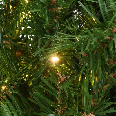 24" Green Fir Wreath with Warm White LED Lights