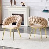Set of 2 Velvet Dining Chairs with Metal Legs, Modern Tufted Accent Chairs for Kitchen or Dining Room, Upholstered Arm Chairs-Koiai - 2 of 4