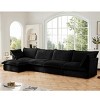 L-Shaped Convertible Sectional Sofa,4 Seat Sofa With Suppleness Armrests And 2 Big Pillows,Sectional Sofa For Living Room-Cuddlewood - 3 of 4