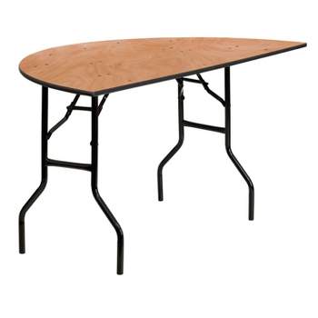 Flash Furniture 5-Foot Half-Round Wood Folding Banquet Table