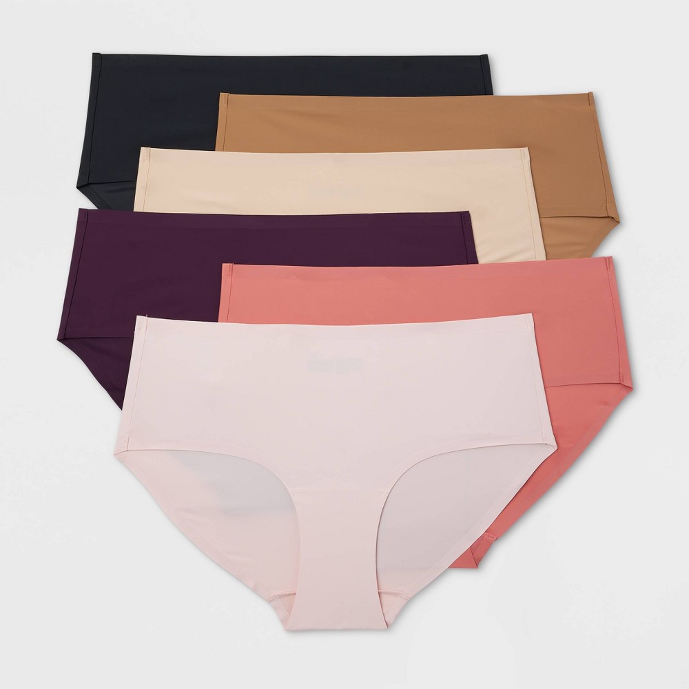 Women's 6pk Bonded Microfiber Hipster Underwear - Auden™ Assorted Color XXL: Cotton Gusset, Mid Rise