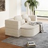 KWPZQEB 75'" 2-in-1 Sofa with Multi Functional Blanket, Floor Folding Sofa Bed with 2 Pillows, Convertible Upholstered Sofa Bed for Living Room - 3 of 4