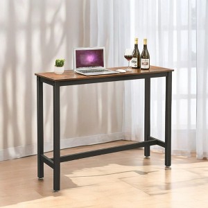 VASAGLE Narrow Bar Table with Sturdy Metal Frame, Easy Assembly, Industrial Design, 15.7 x 47.2 x 39.4 inches, Rustic Brown - 1 of 4