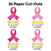Big Dot of Happiness Pink Ribbon Decor - Small DIY Breast Cancer Awareness Cut-Outs - 24 Count - 2 of 4